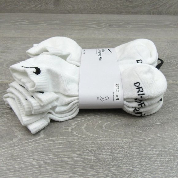 Nike Everyday Plus Cushion Low Socks 6 Pack Men's Size 8-12 White NEW - Picture 7 of 9
